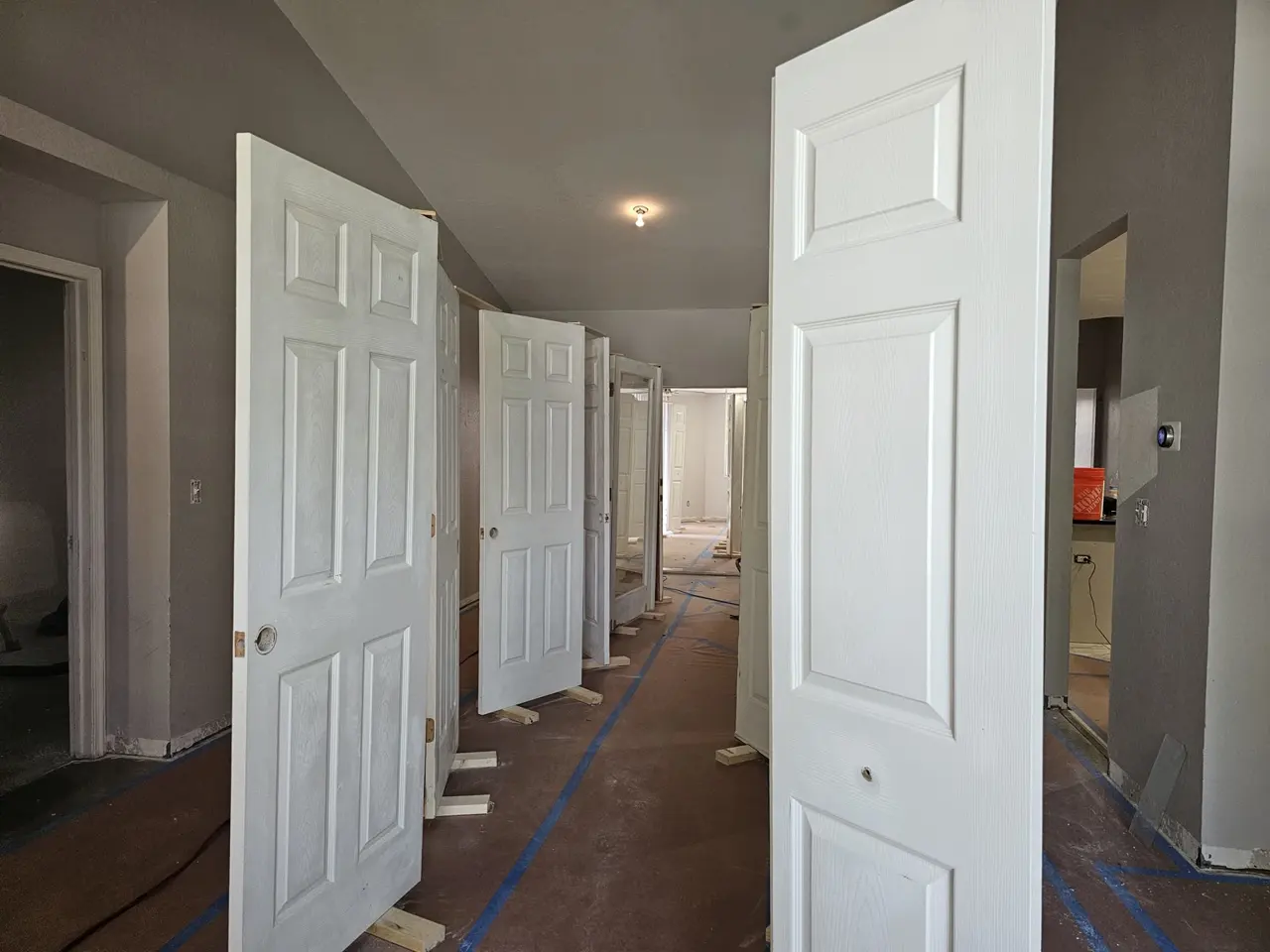 Interior door fitting during a flat-rate handyman visit